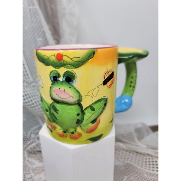 Frog Coffee Mug Lilly Pad Handle Tea Cup - Picture 2 of 8